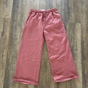 Women’s Wide Leg Pink Drawstring Sweatpants
